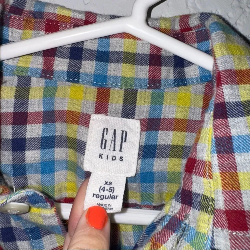 Kid's GAP Colorful Plaid Button-Down Shirt